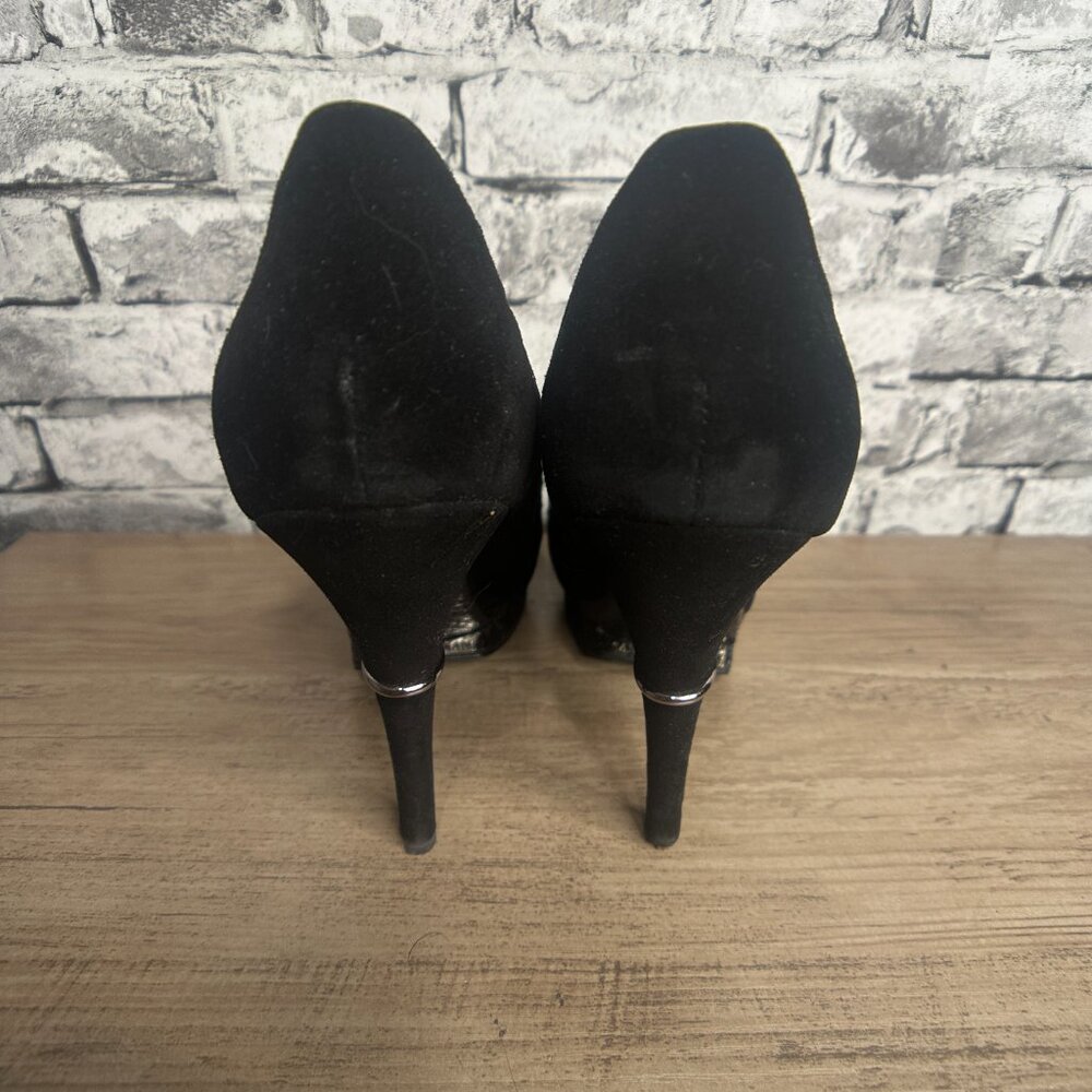 EUC Sam Edelmen Nixie Black Glass Snake Heels Size 8.5 IN BOX - Picture 7 of 16